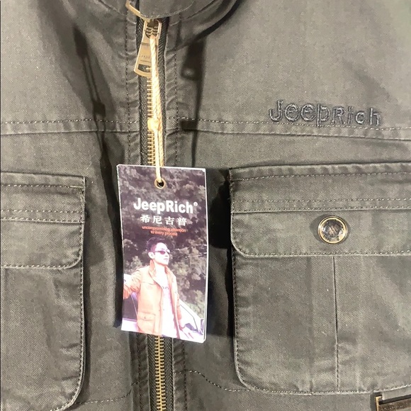 Jeeprich vest size XL green cotton zip front - Picture 2 of 7